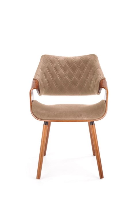 K396 krzesło orzechowy / beżowy