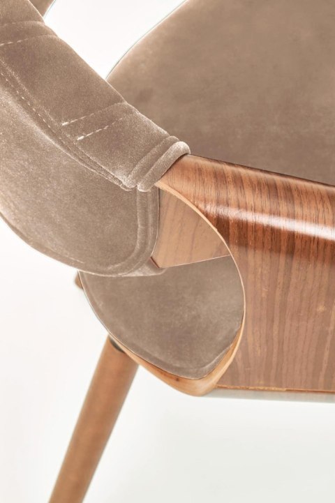 K396 krzesło orzechowy / beżowy