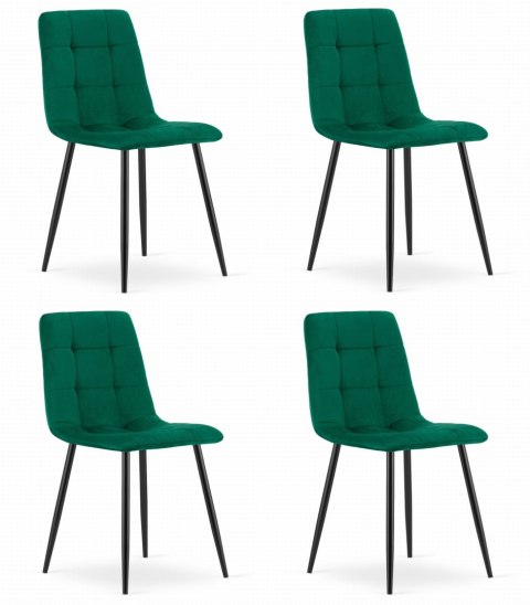 Krzesło KARA - ciemna zieleń aksamit x 4 Krzesło KARA - ciemna zieleń aksamit x 4