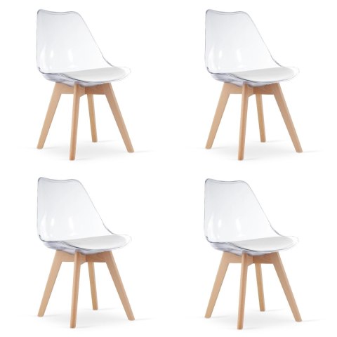 Krzesło MARK - przezroczyste / nogi naturalne x 4 Krzesło MARK - przezroczyste / nogi naturalne x 4