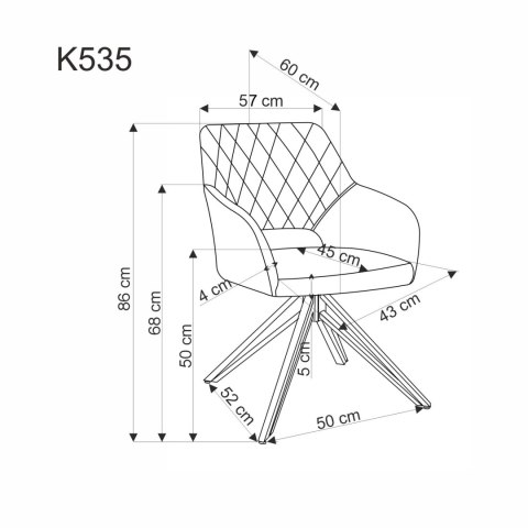 K535 krzesło popielaty K535 krzesło popielaty