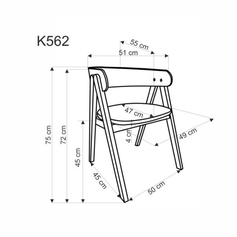 K562 krzesło orzechowy / jasny beżowy K562 krzesło orzechowy / jasny beżowy