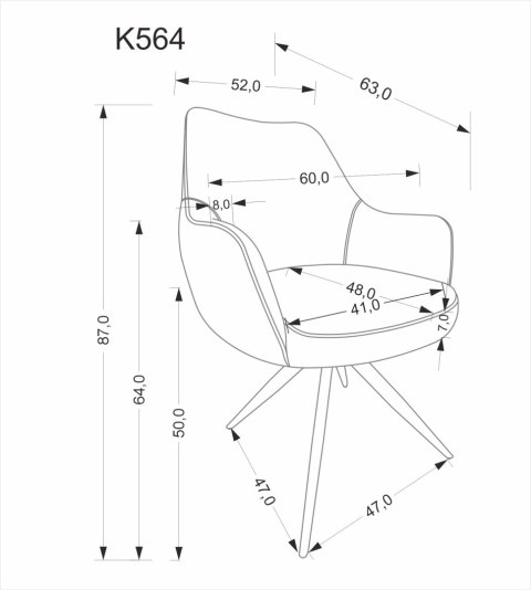 K564 krzesło popielaty K564 krzesło popielaty