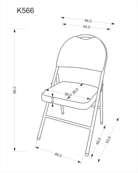 K566 krzesło składane, czarny / popiel K566 krzesło składane, czarny / popiel