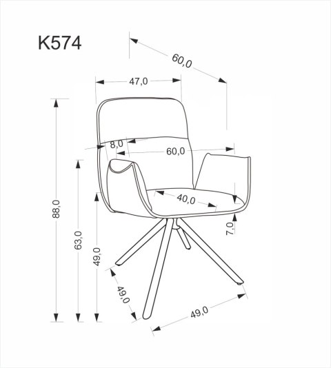 K574 krzesło ciemny beżowy K574 krzesło ciemny beżowy