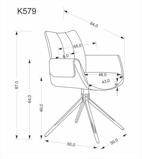 K579 krzesło brązowy K579 krzesło brązowy