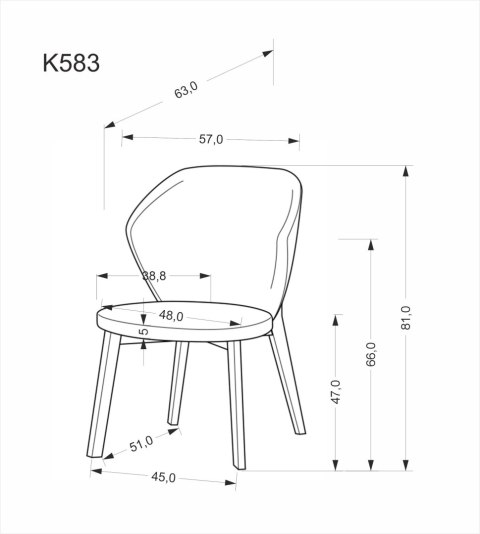 K583 krzesło, orzechowy / brązowy / beżowy K583 krzesło, orzechowy / brązowy / beżowy