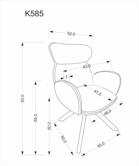 K585 krzesło ciemny beżowy / dąb naturalny K585 krzesło ciemny beżowy / dąb naturalny