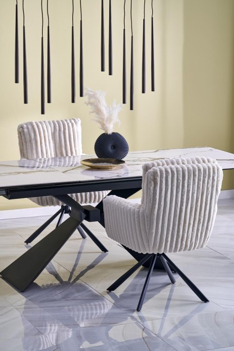 LUCIANO stół rozkładany, blat: biały marmur