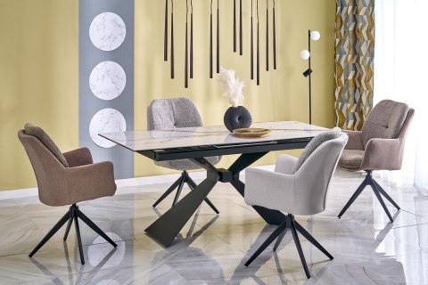 LUCIANO stół rozkładany, blat: biały marmur