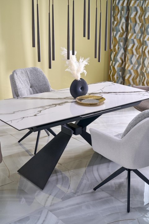 LUCIANO stół rozkładany, blat: biały marmur