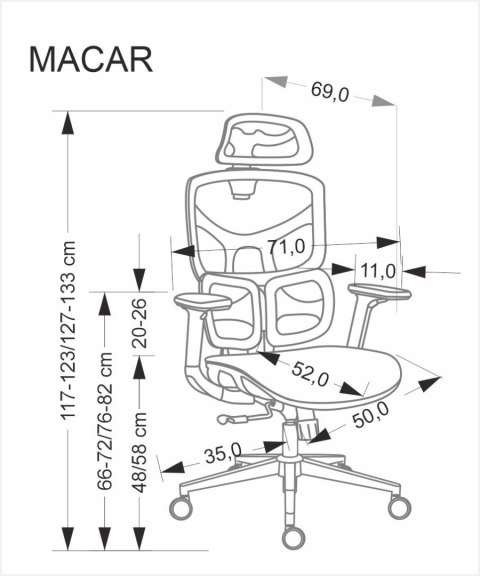 MACAR fotel gabinetowy, czarny MACAR fotel gabinetowy, czarny