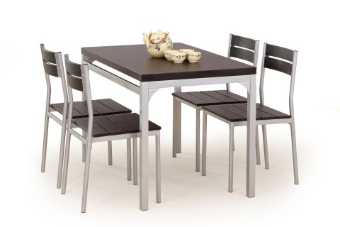 MALCOLM zestaw stół + 4 krzesła wenge MALCOLM zestaw stół + 4 krzesła wenge