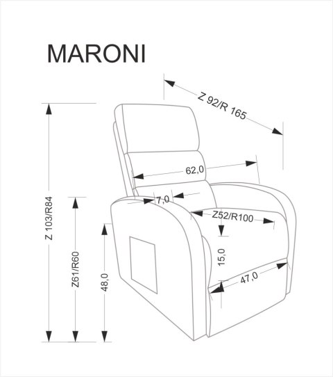 MARONI fotel wypoczynkowy popielaty MARONI fotel wypoczynkowy popielaty