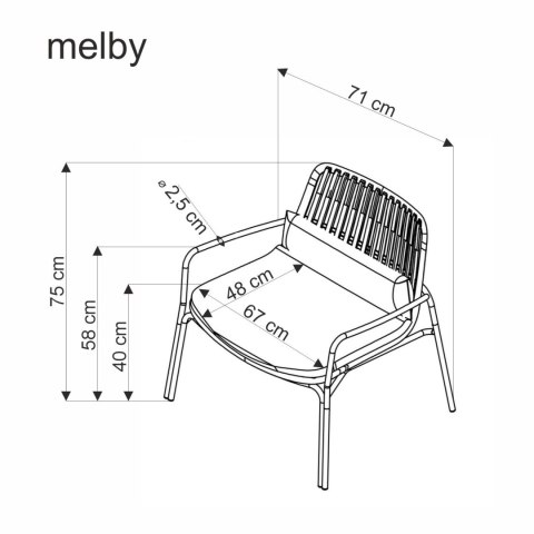 MELBY fotel wypoczynkowy, stelaż -czarny, tapicerka - popielaty MELBY fotel wypoczynkowy, stelaż -czarny, tapicerka - popielaty