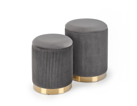 MONTY zestaw 2 puf, popielaty MONTY zestaw 2 puf, popielaty