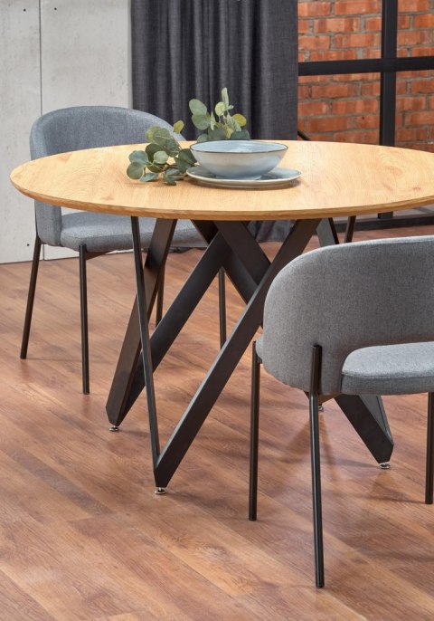 MOZAMBIK stół, blat - dab złoty, stelaż - czarny