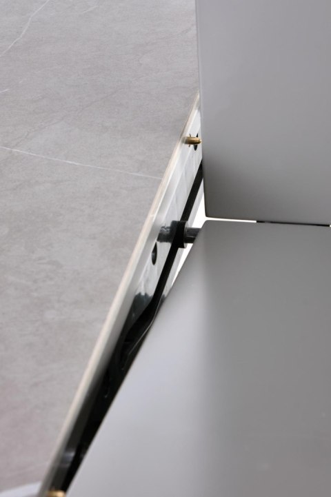 MUSCAT stół rozkładany blat - popielaty marmur, noga - jasny popiel / złoty