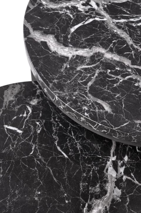 OREO zestaw dwóch ław czarny marmur / czarny OREO zestaw dwóch ław czarny marmur / czarny