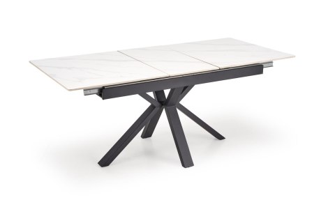 PLATAN stół rozkładany, biały marmur / czarny