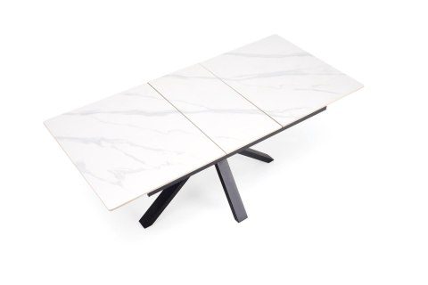 PLATAN stół rozkładany, biały marmur / czarny