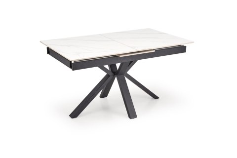 PLATAN stół rozkładany, biały marmur / czarny