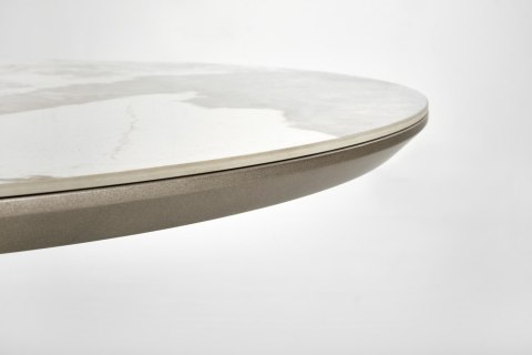 ROBINSON stół rozkładany, beżowy marmur / cappuccino / czarny