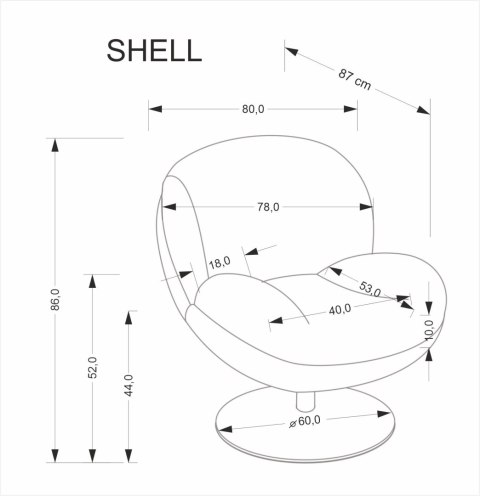 SHELL fotel wypoczynkowy, kremowy SHELL fotel wypoczynkowy, kremowy