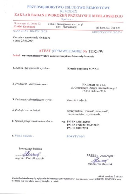 SONAR fotel gabinetowy czarny SONAR fotel gabinetowy czarny
