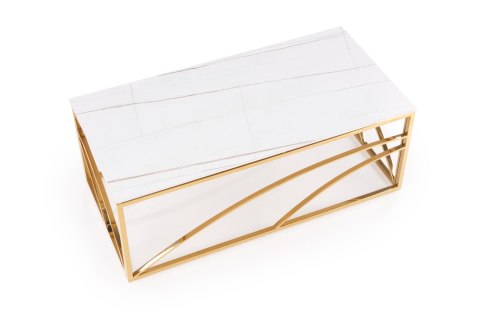UNIVERSE 3 ława, biały marmur / złoty UNIVERSE 3 ława, biały marmur / złoty