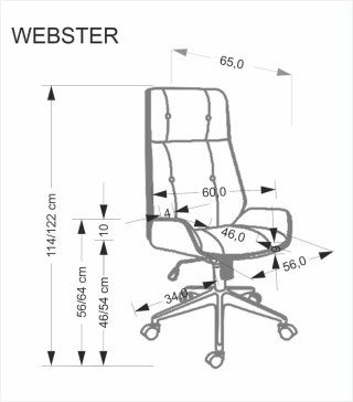 WEBSTER fotel gabinetowy orzechowy/czarny