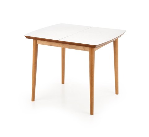 BARRET stół kolor blat - biały mat, nogi - dąb lefkas (90-190x80x75 cm) BARRET stół kolor blat - biały mat, nogi - dąb lefkas (90-190x80x75 cm)