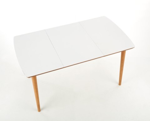BARRET stół kolor blat - biały mat, nogi - dąb lefkas (90-190x80x75 cm) BARRET stół kolor blat - biały mat, nogi - dąb lefkas (90-190x80x75 cm)