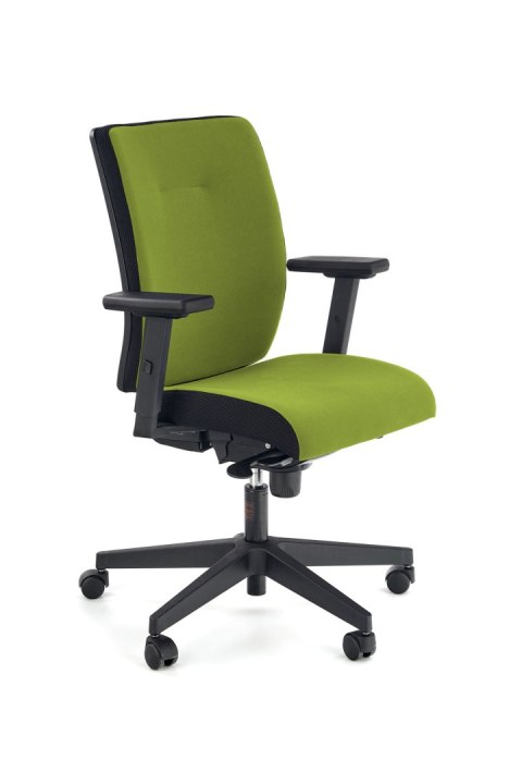 POP fotel pracowniczy, kolor: pasek boczny - czarny RN60999, front - zielony M38 POP fotel pracowniczy, kolor: pasek boczny - czarny RN60999, front - zielony M38