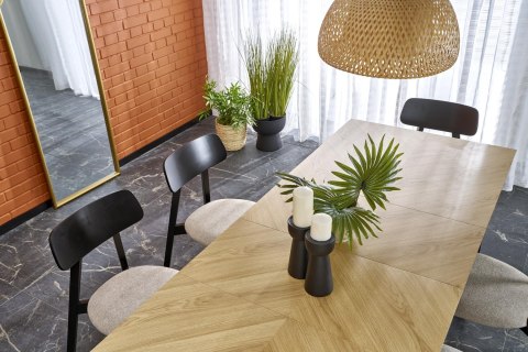 EDMONDO stół rozkładany dąb naturalny / czarny