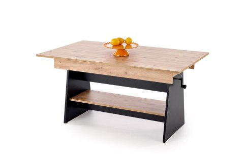 ERIKA ławostół rozkładany dąb artisan / czarny ERIKA ławostół rozkładany dąb artisan / czarny