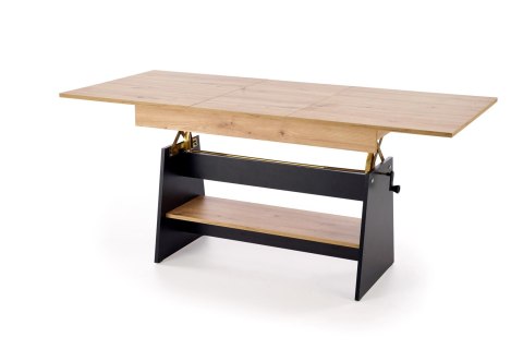 ERIKA ławostół rozkładany dąb artisan / czarny ERIKA ławostół rozkładany dąb artisan / czarny