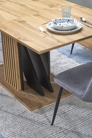 FABIANO stół rozkładany 135-175/85 cm dąb wotan/czarny