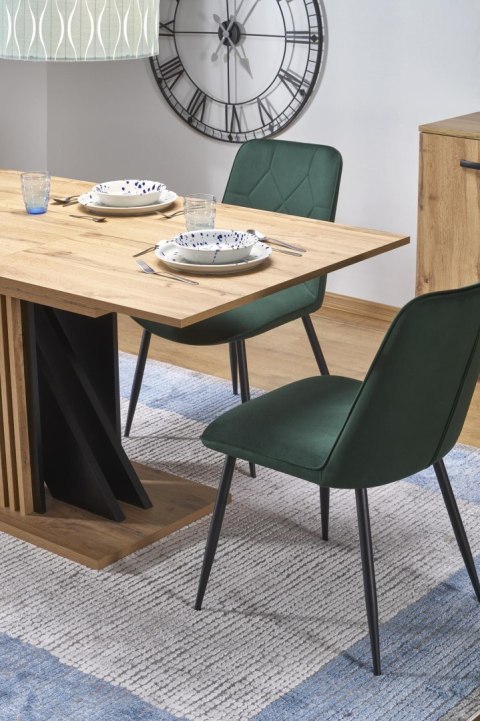 FABIANO stół rozkładany 135-175/85 cm dąb wotan/czarny