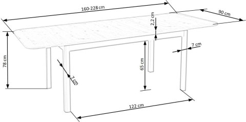 FLORIAN stół rozkładany blat - biały, nogi - biały