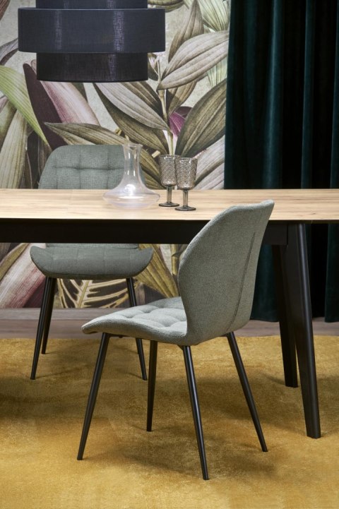 GULIAN stół rozkładany, blat - dąb wotan, nogi - czarny