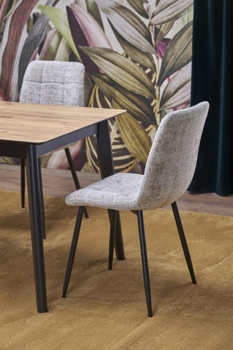 GULIAN stół rozkładany, blat - dąb wotan, nogi - czarny