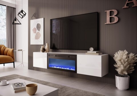 LIVO RTV 180 wisząca z kominkiem biały LIVO RTV 180 wisząca z kominkiem biały