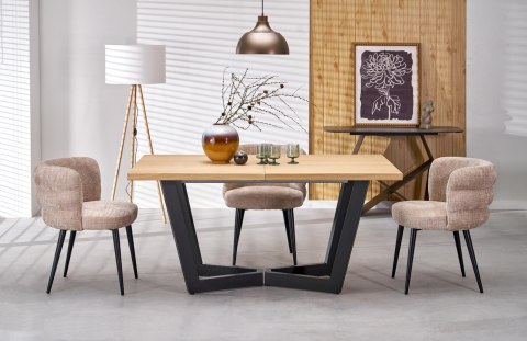 MASSIVE 2 stół rozkładany 160-250x90x77 cm dąb naturalny/czarny