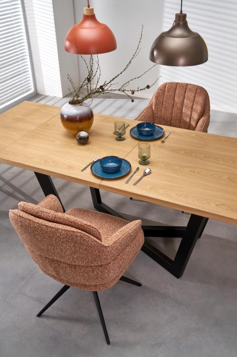 MASSIVE 2 stół rozkładany 160-250x90x77 cm dąb naturalny/czarny