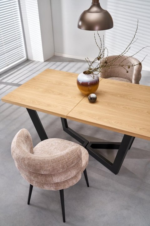 MASSIVE 2 stół rozkładany 160-250x90x77 cm dąb naturalny/czarny