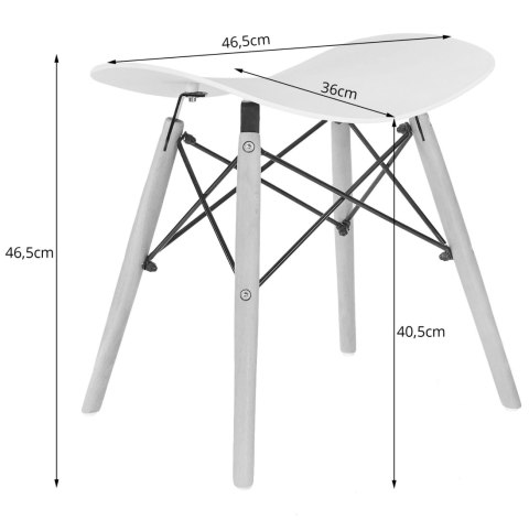Taboret KORFU - biały x 4 Taboret KORFU - biały x 4