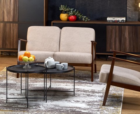 MILANO 2S sofa - beżowy tap. Castel 15 MILANO 2S sofa - beżowy tap. Castel 15