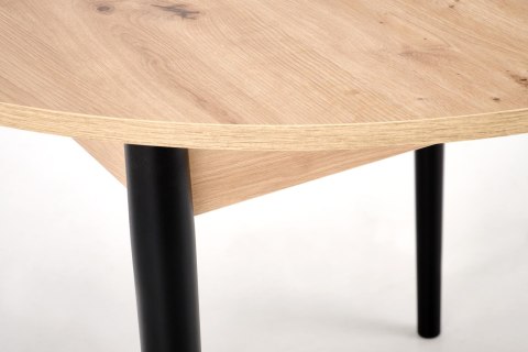 PIVOT stół rozkładany 102-142x102x75 cm, blat - dąb artisan, nogi - czarny