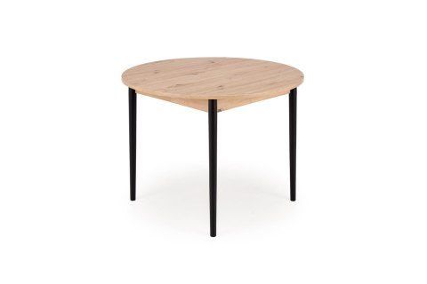 PIVOT stół rozkładany 102-142x102x75 cm, blat - dąb artisan, nogi - czarny